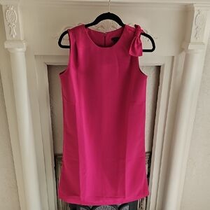 Ann Taylor Pink Sheath Mini Dress Crew Neck Sleeveless
